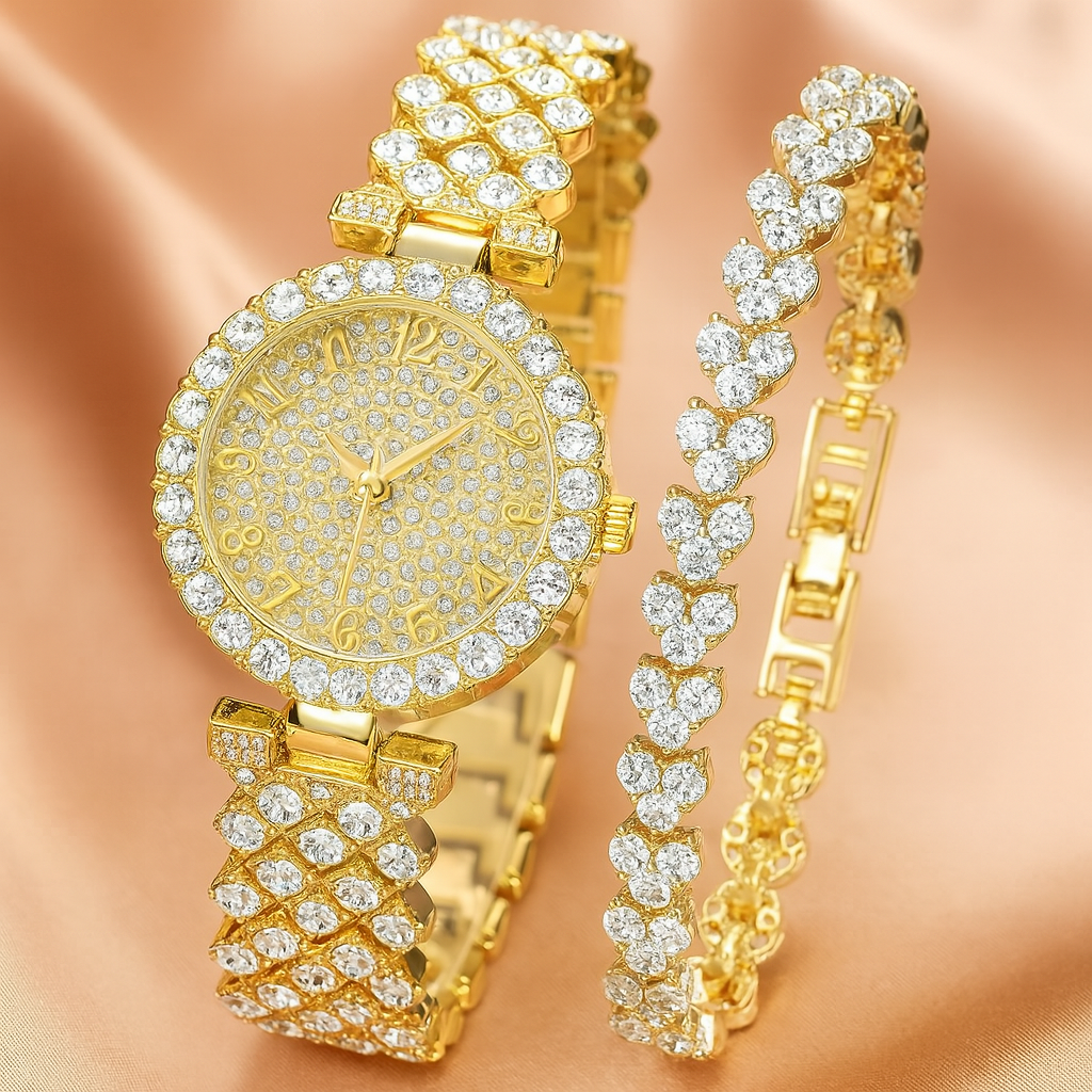 Komplet bransoletek luksusowy Radiance złoty Watch i | Złoto