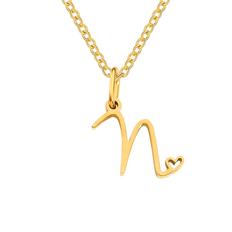 Naszyjnik Heart Initial | Złoto
