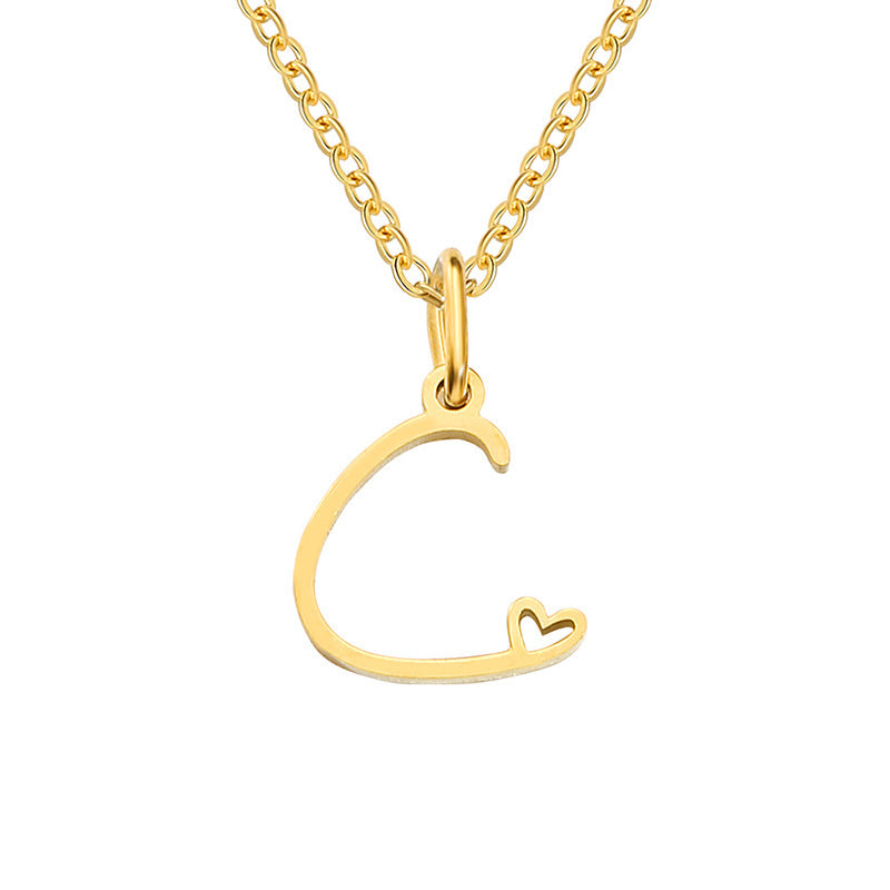 Naszyjnik Heart Initial | Złoto
