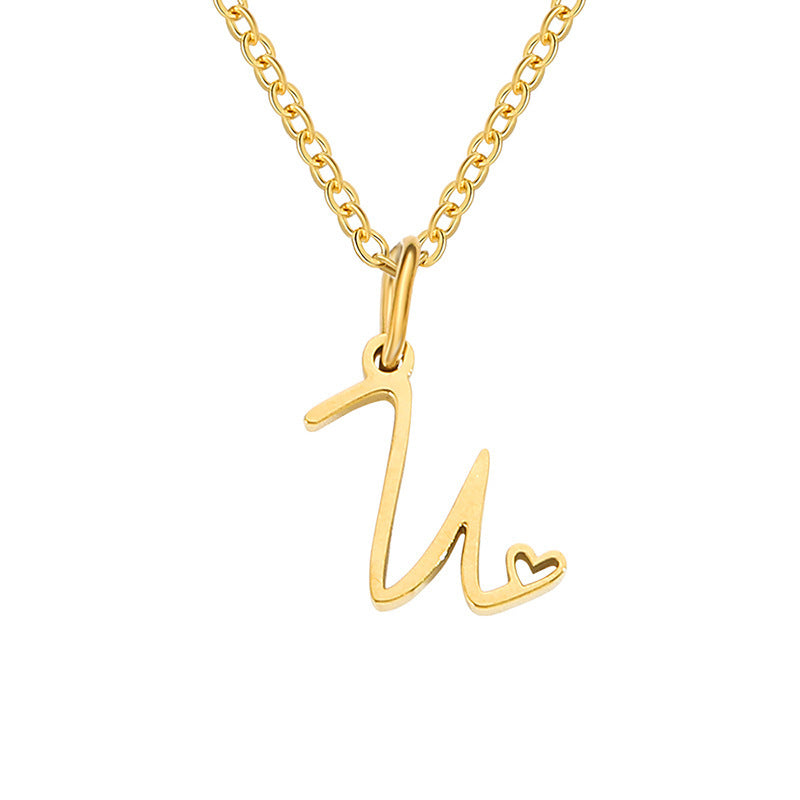 Naszyjnik Heart Initial | Złoto
