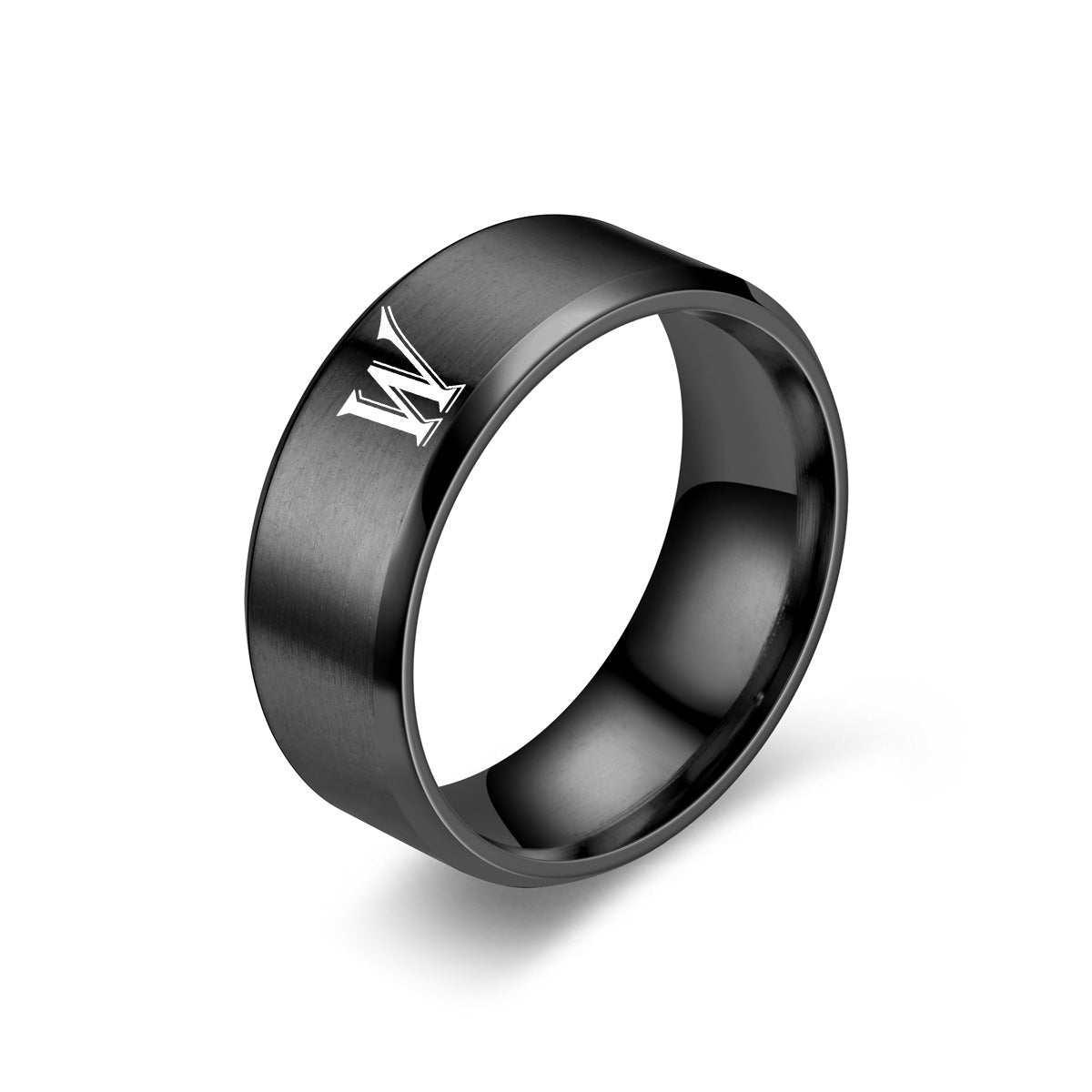 Pierścionek Obsidian Initial | czarny Finish