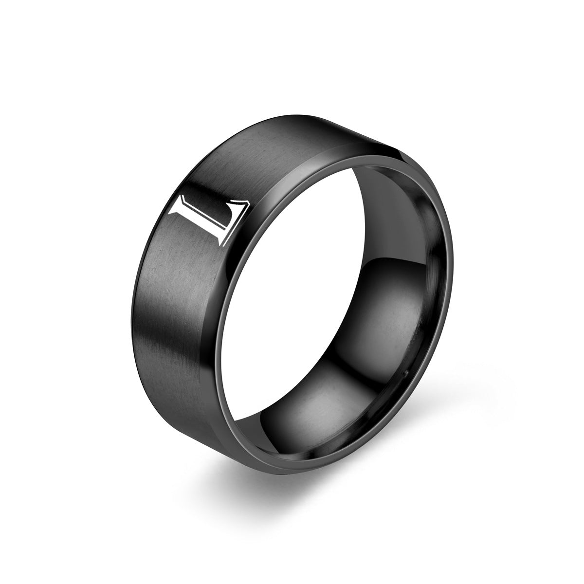 Pierścionek Obsidian Initial | czarny Finish