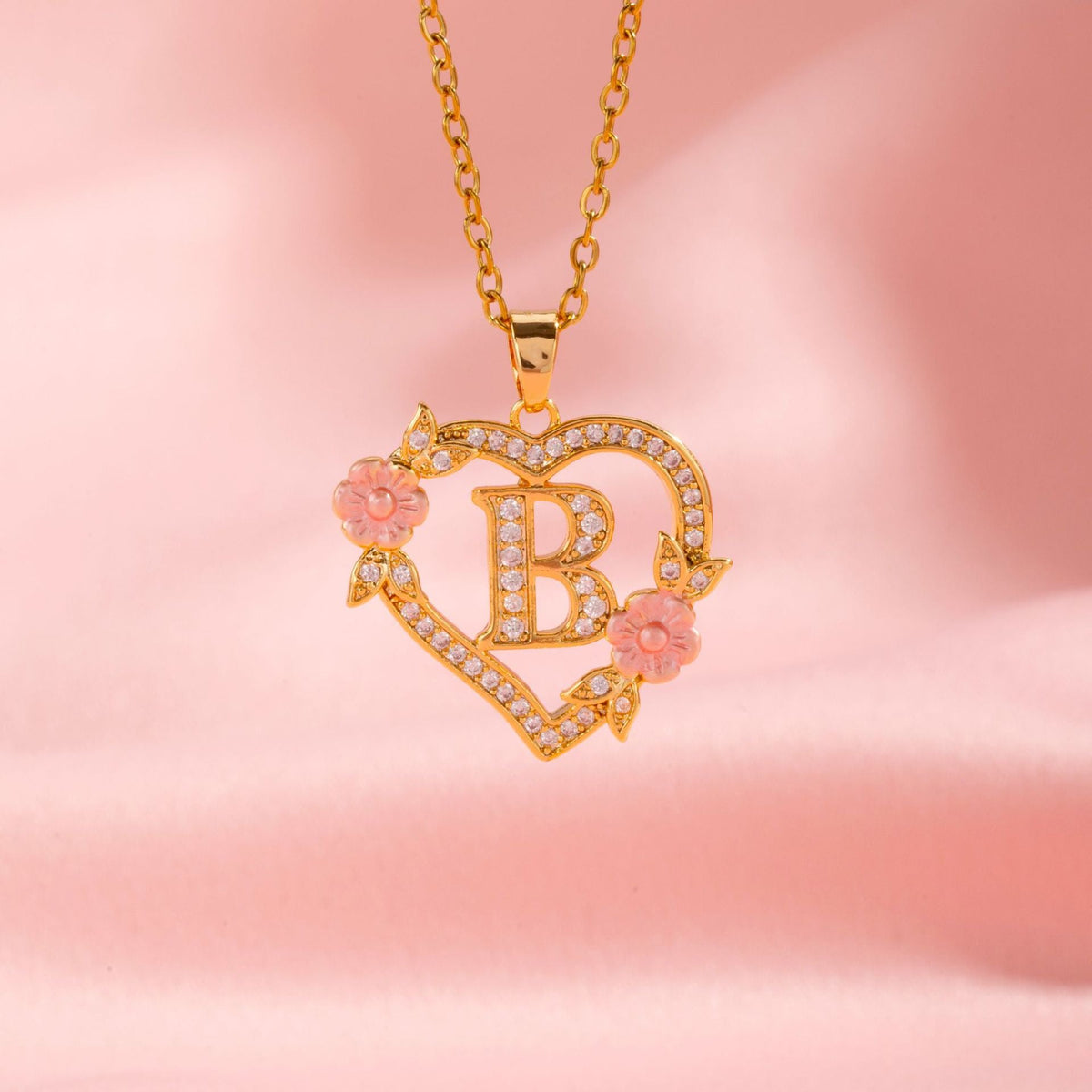 Naszyjnik kwiatowy Charm Initial | Złoto