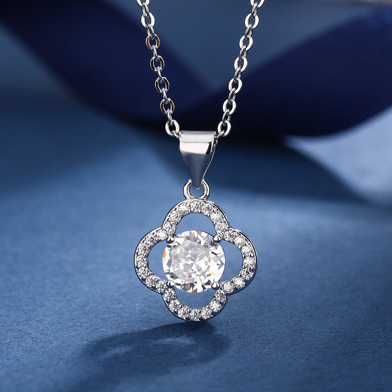 Komplet Aria Clover Charm | Białe złoto