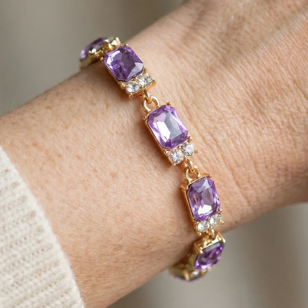 Bransoletka Valleria ametystowa Charm | Złoto