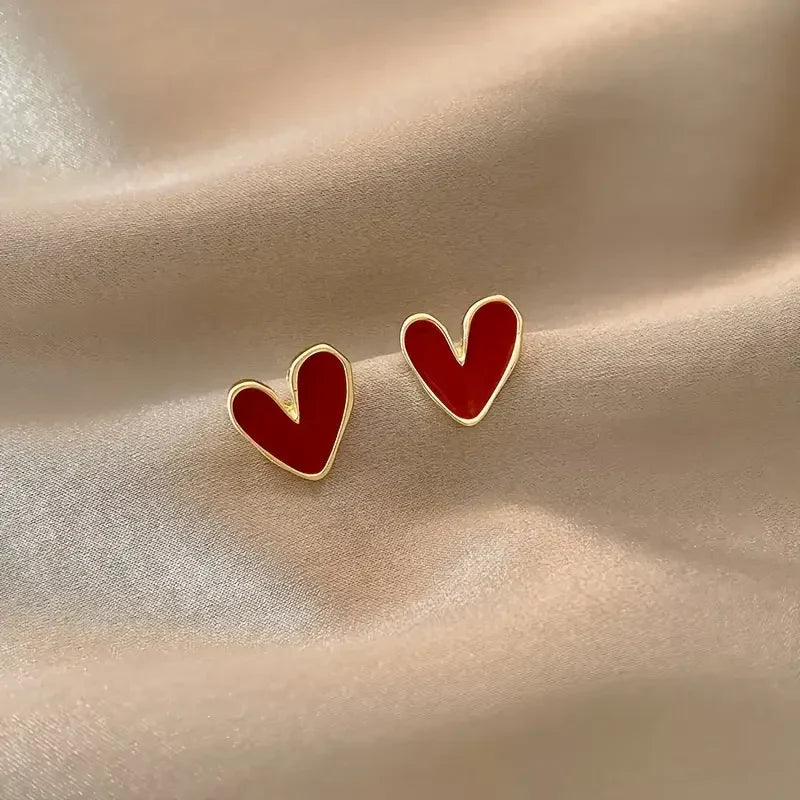 Kolczyki antyczne czerwone Heart złote | Złoto