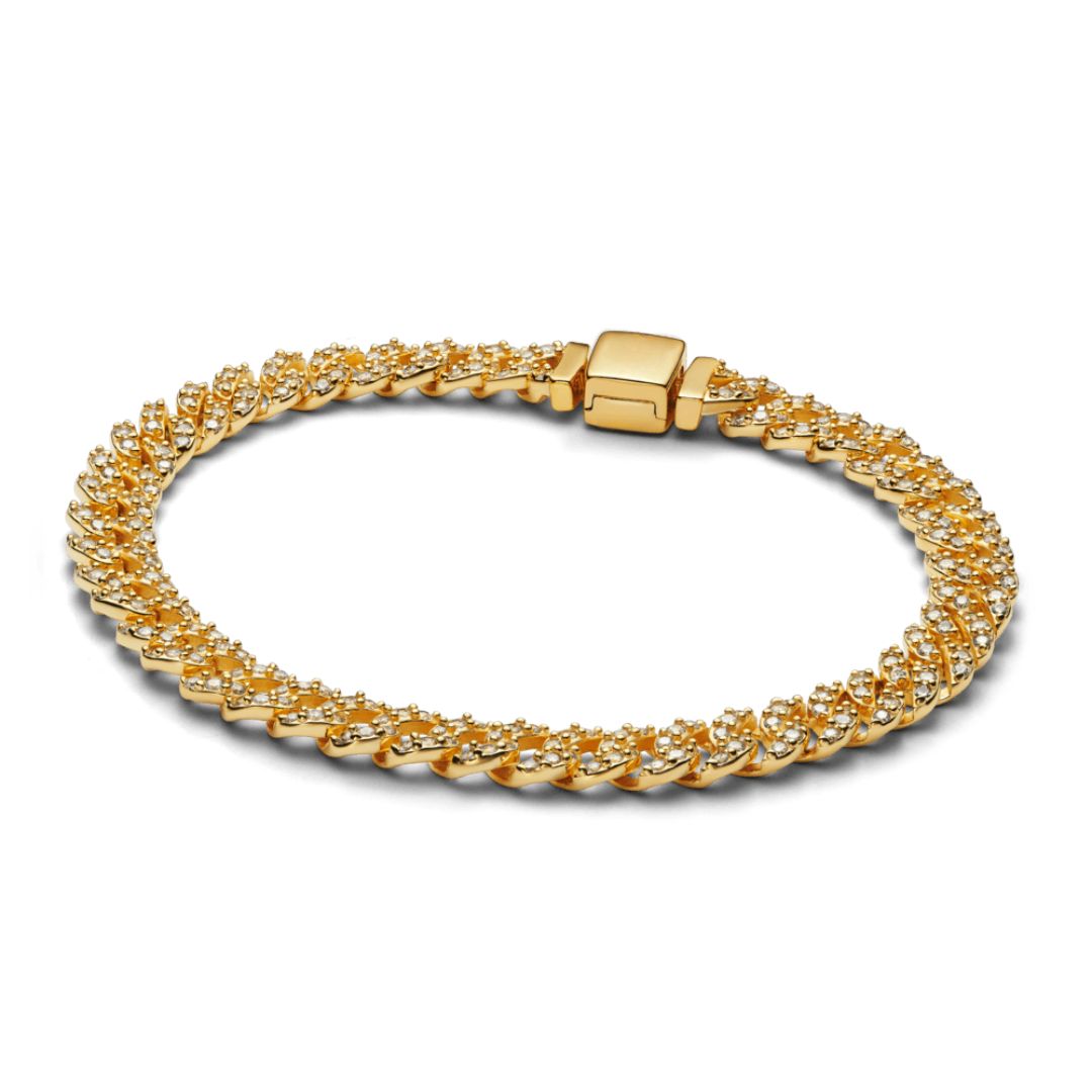 Bransoletka pave kubańska | Białe złoto