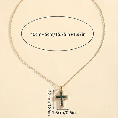 Naszyjnik Solene szmaragdowy Cross | Złoto