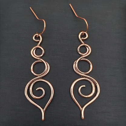 Kolczyki Loretta Swirl miedziane