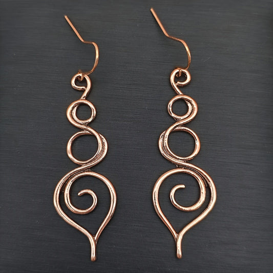 Kolczyki Loretta Swirl miedziane