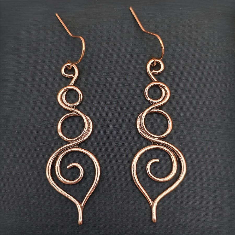 Kolczyki Loretta Swirl miedziane