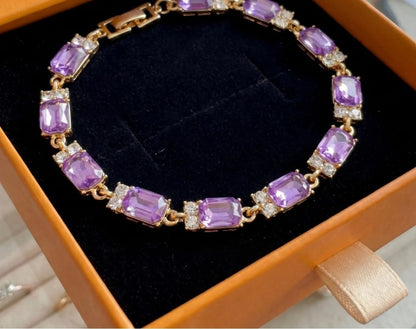 Bransoletka Valleria ametystowa Charm | Złoto
