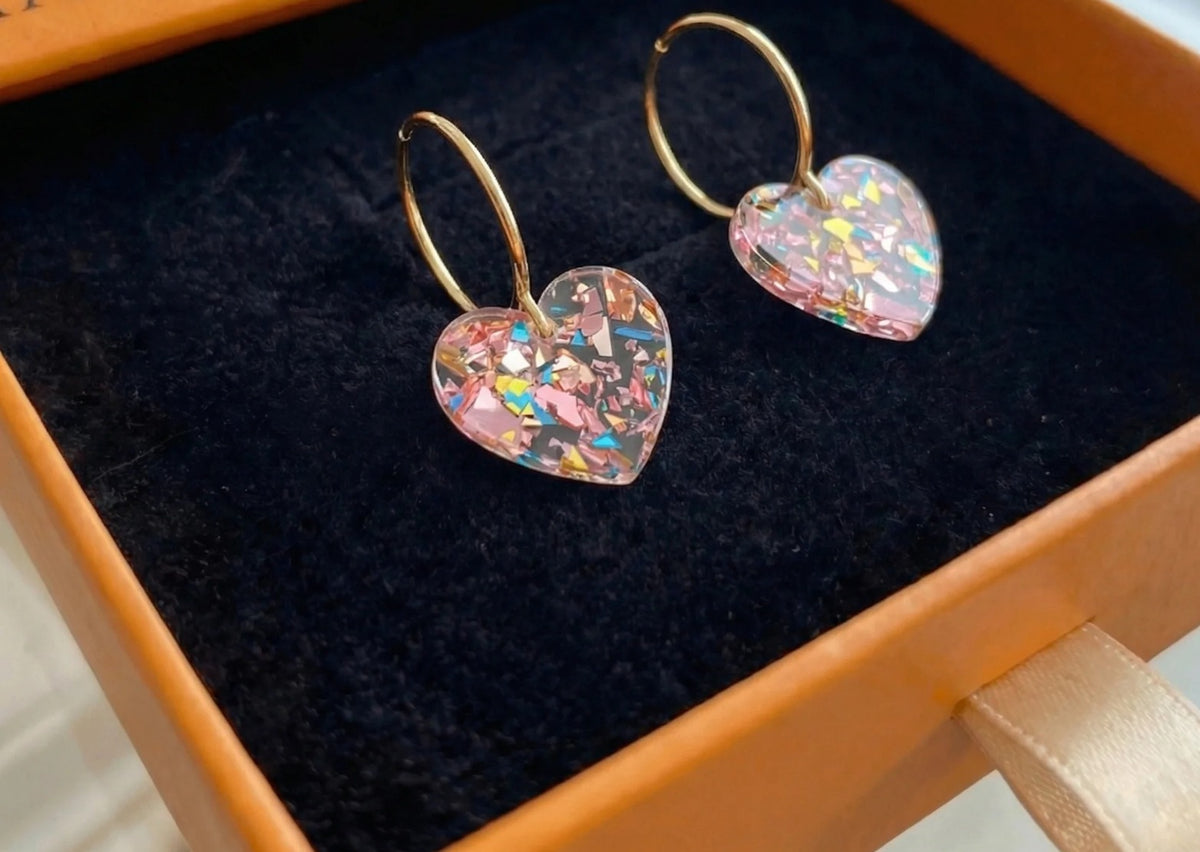 Kolczyki wiszące Sugarplum Heart | Złoto