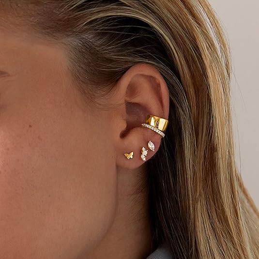 Kolczyki wkrętki Pear Cut | Złoto