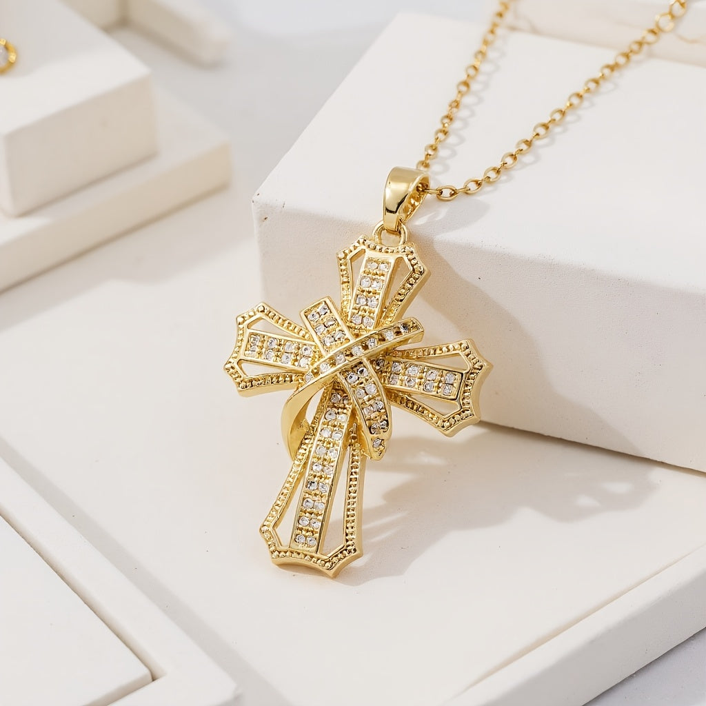 Naszyjnik promienny Cross | Złoto