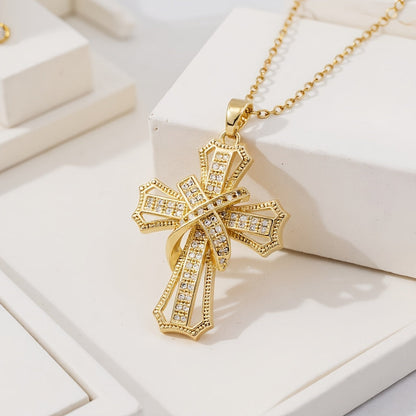 Naszyjnik promienny Cross | Złoto