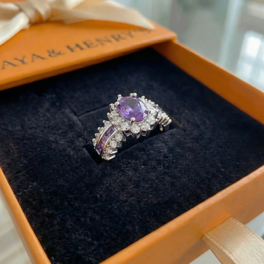 Pierścionek Amethyne Twilight Crown | Białe złoto