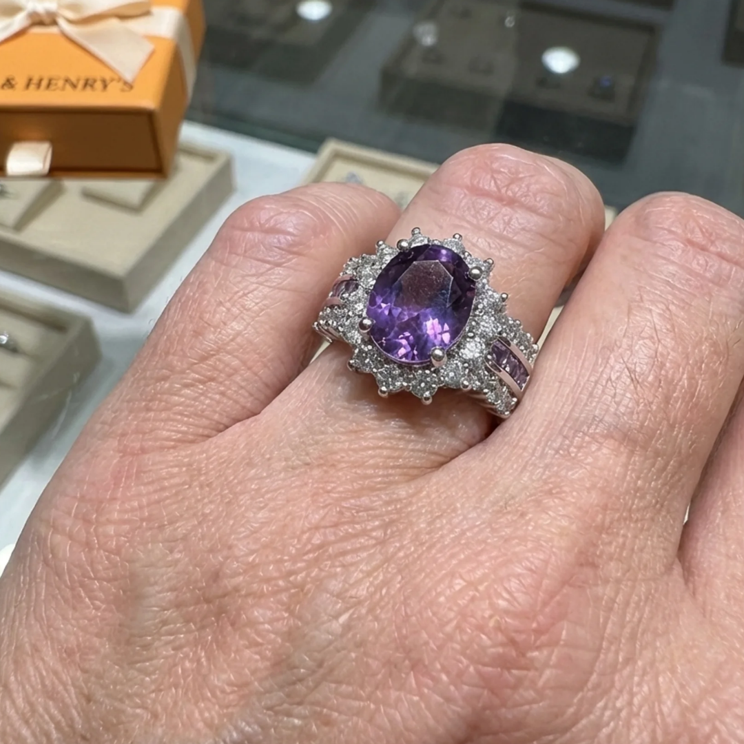 Pierścionek Amethyne Twilight Crown | Białe złoto