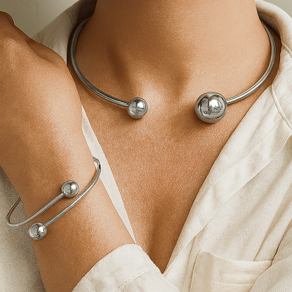 Komplet bransoletek minimalistyczny Glow Collar i Cuff | Złoto