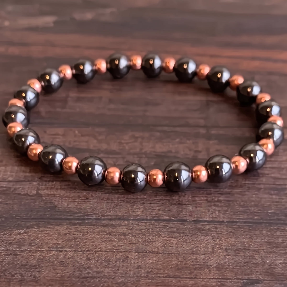 Bransoletka Noir Bead miedziana