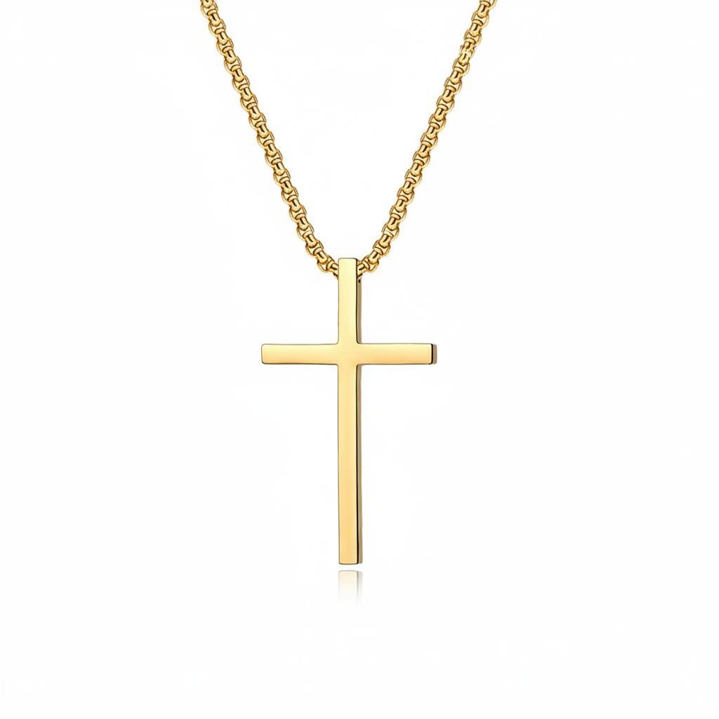 Naszyjnik Bezel Cross | Złoto
