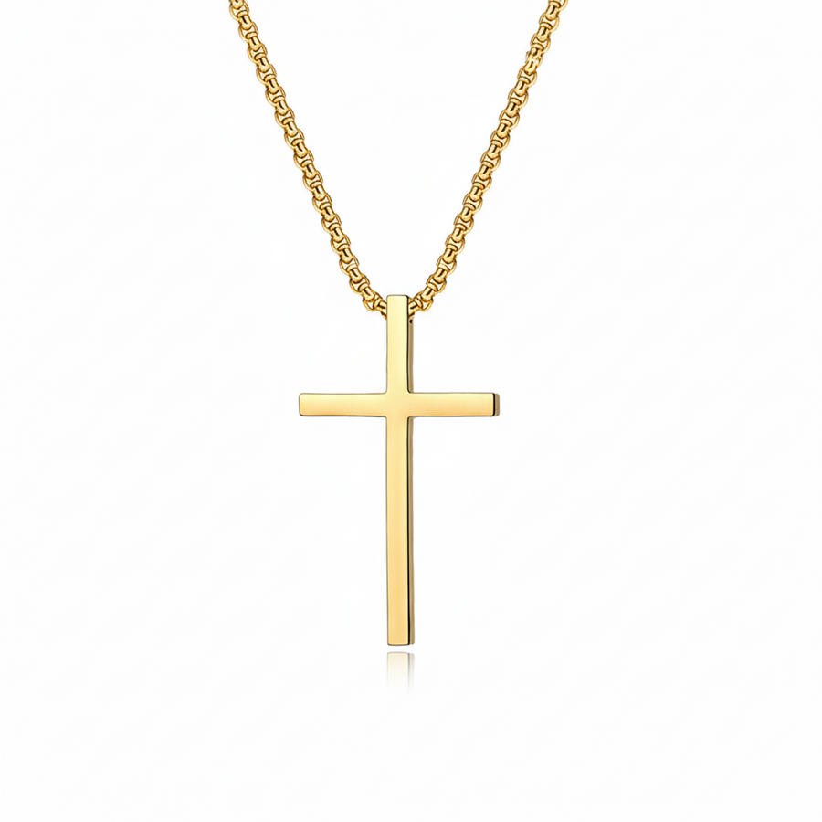 Naszyjnik Bezel Cross | Złoto