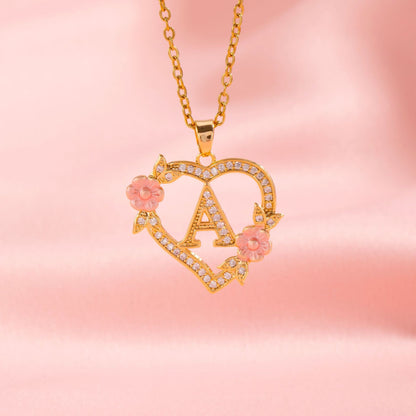 Naszyjnik kwiatowy Charm Initial | Złoto