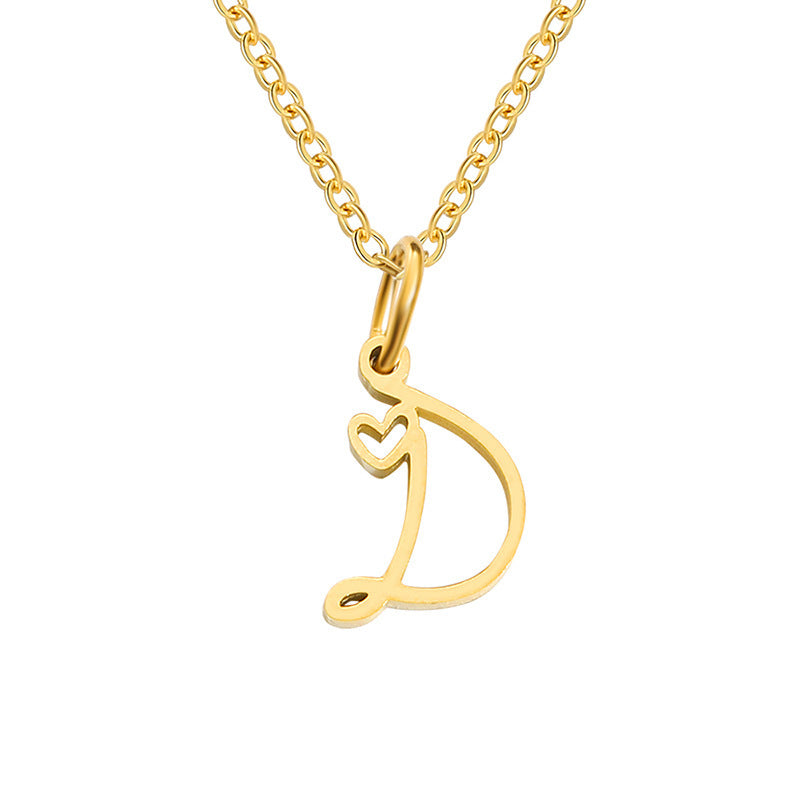 Naszyjnik Heart Initial | Złoto