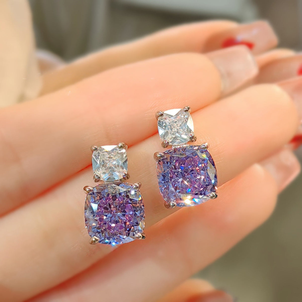 Komplet Adeline Violetta | Białe złoto
