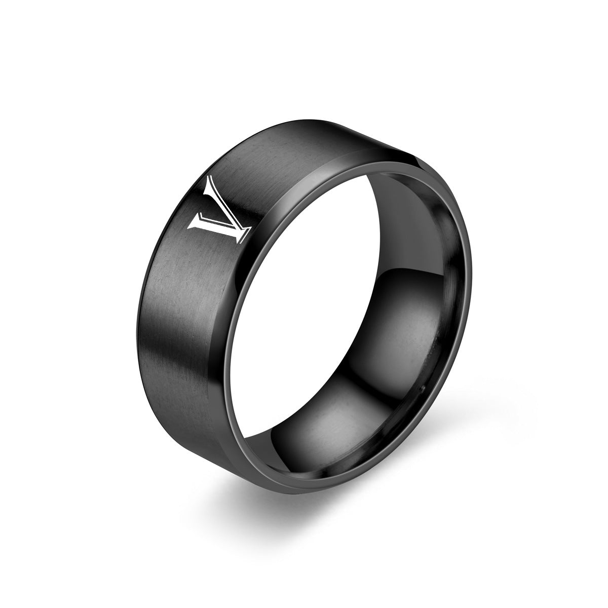 Pierścionek Obsidian Initial | czarny Finish