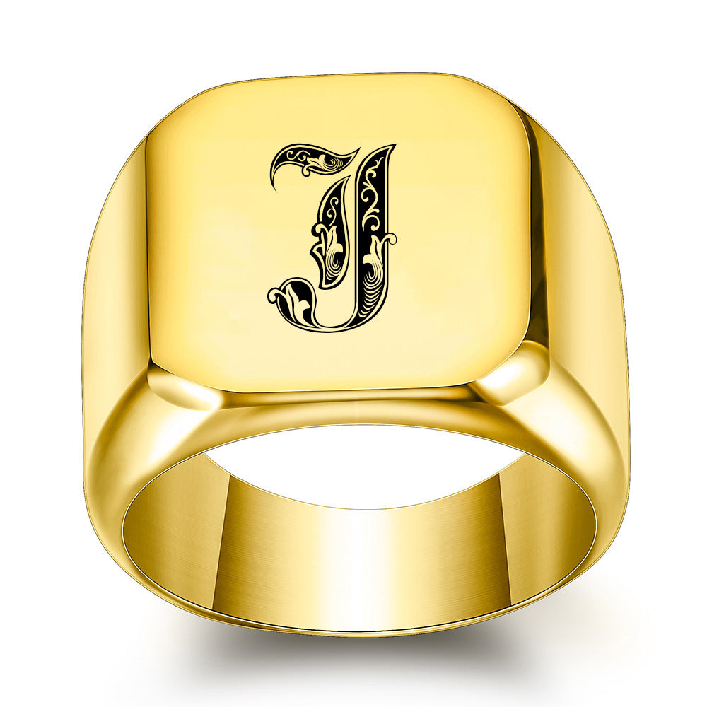 Pierścionek klasyczny szlachetny Initial | Złoto