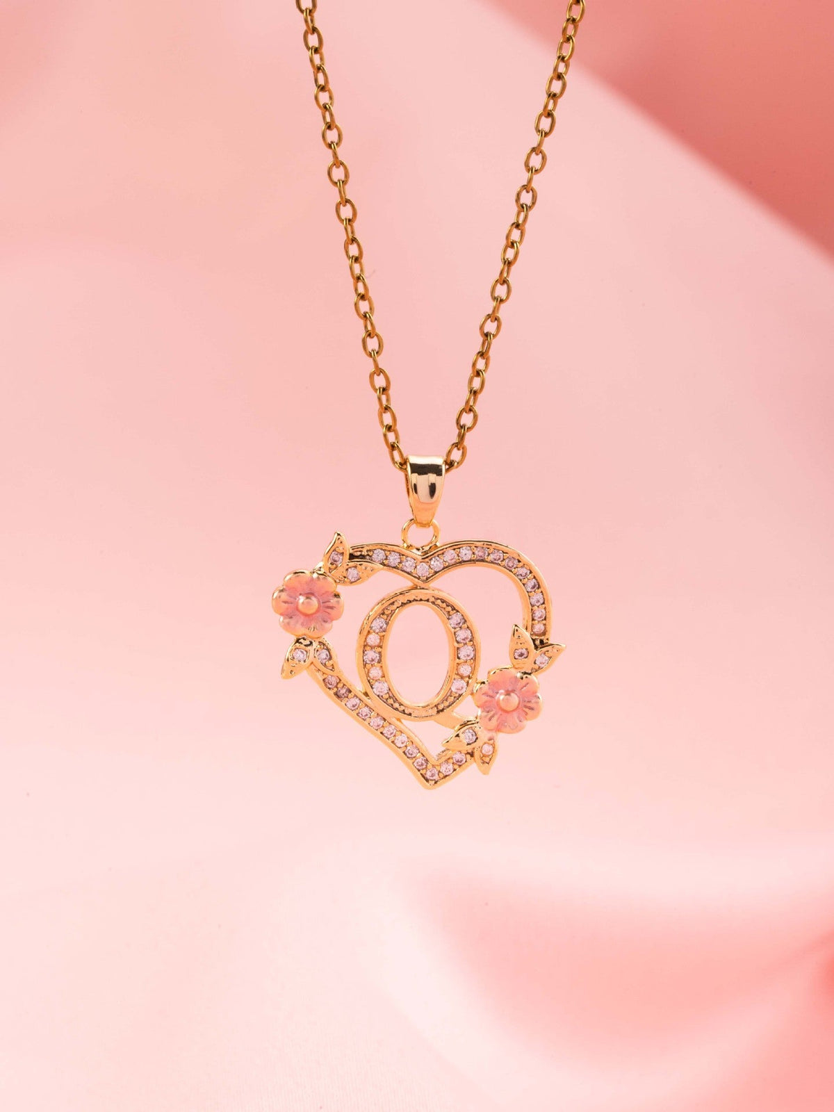 Naszyjnik kwiatowy Charm Initial | Złoto