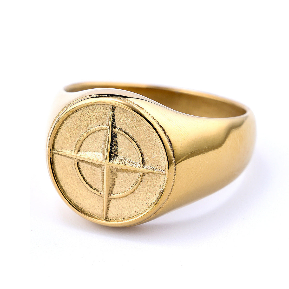 Sygnet klasyczny Compass | Złoto