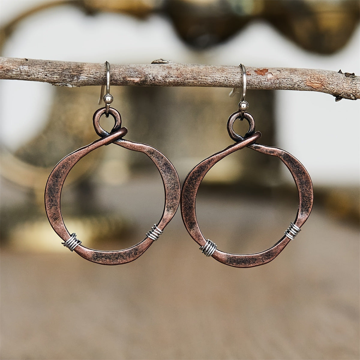 Kolczyki Alessia plecione miedziane