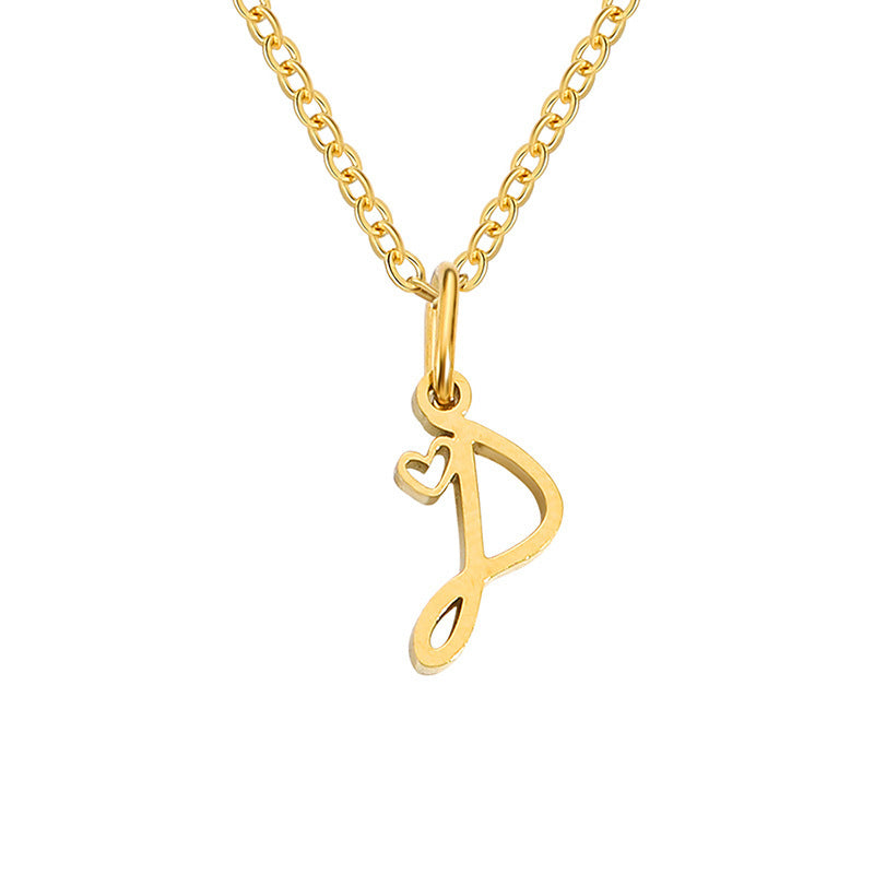 Naszyjnik Heart Initial | Złoto