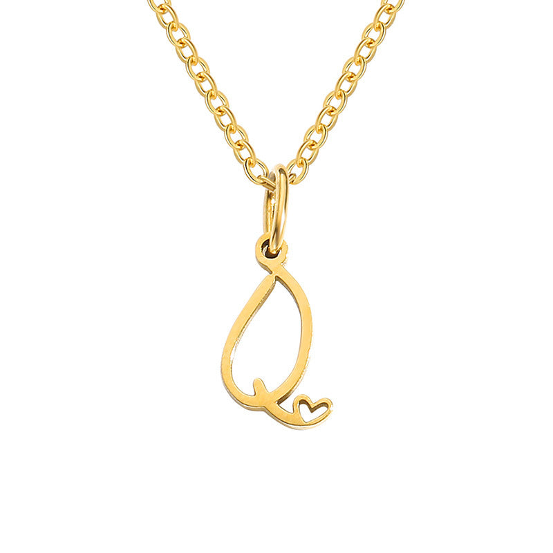 Naszyjnik Heart Initial | Złoto