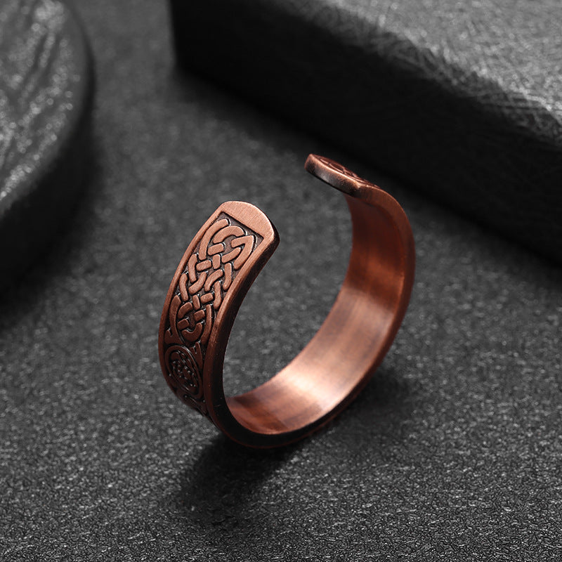 Pierścionek Runic Weave miedziany