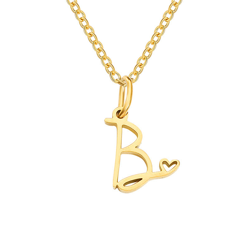 Naszyjnik Heart Initial | Złoto