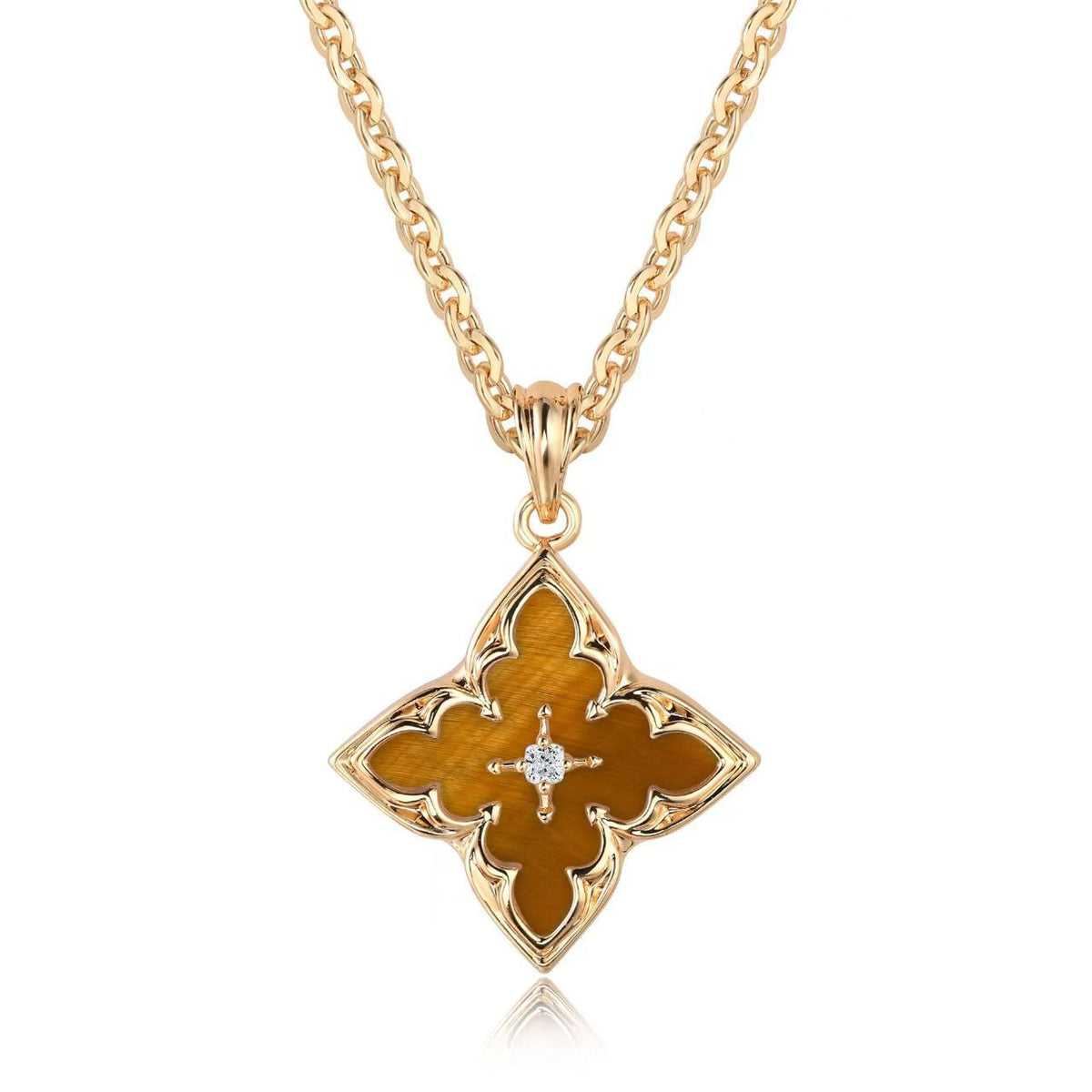 Naszyjnik Brown Clover | Złoto
