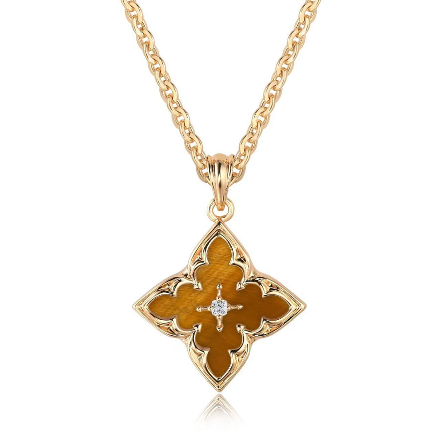 Naszyjnik Brown Clover | Złoto
