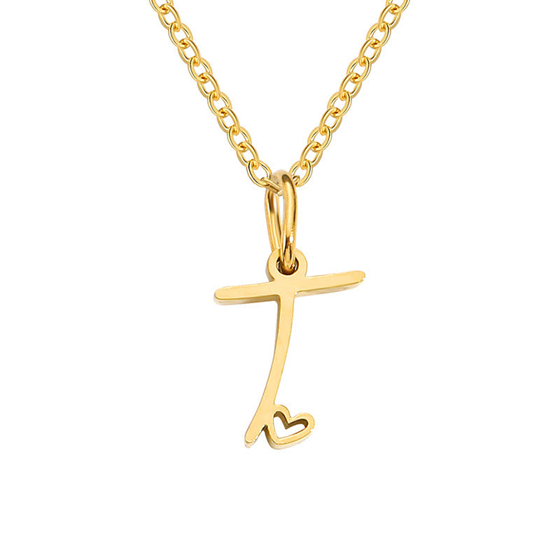 Naszyjnik Heart Initial | Złoto