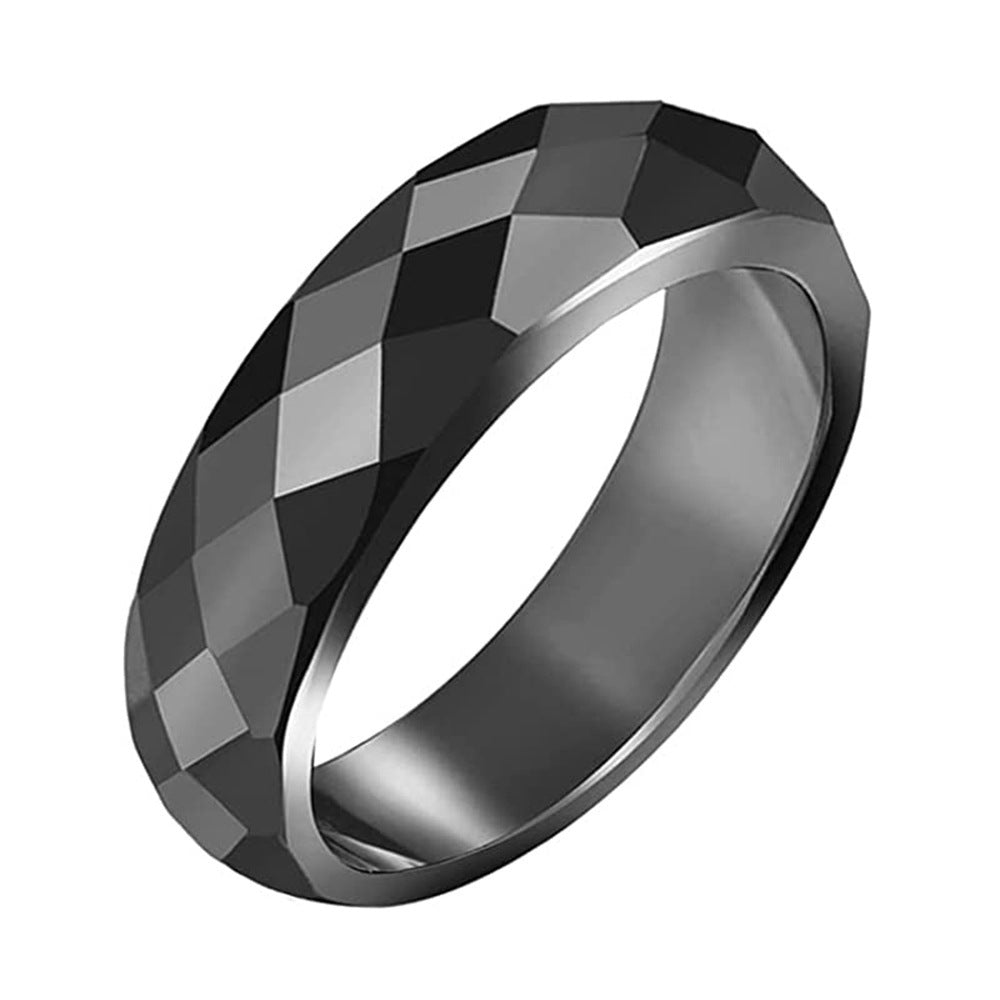 Pierścionek Minimal Facet | czarny Finish