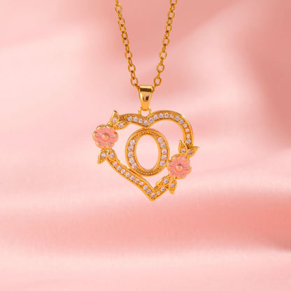 Naszyjnik kwiatowy Charm Initial | Złoto
