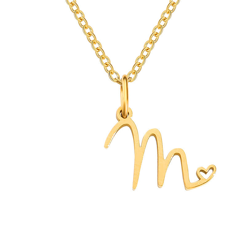 Naszyjnik Heart Initial | Złoto