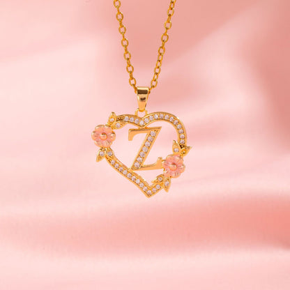 Naszyjnik kwiatowy Charm Initial | Złoto