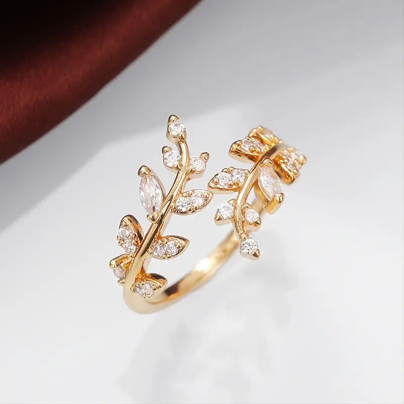 Pierścionek elegancki Vine złoty | Złoto
