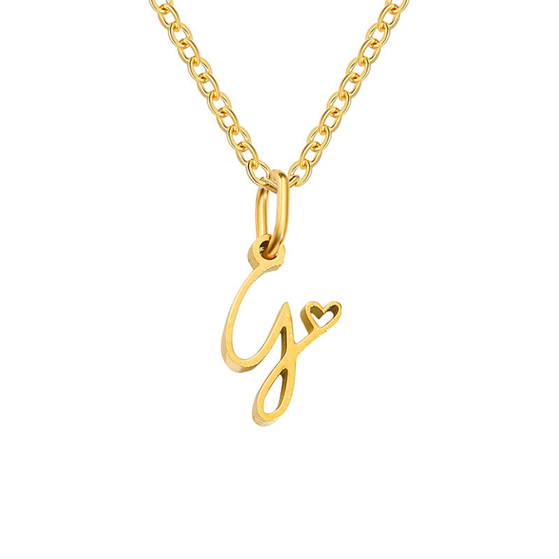 Naszyjnik Heart Initial | Złoto