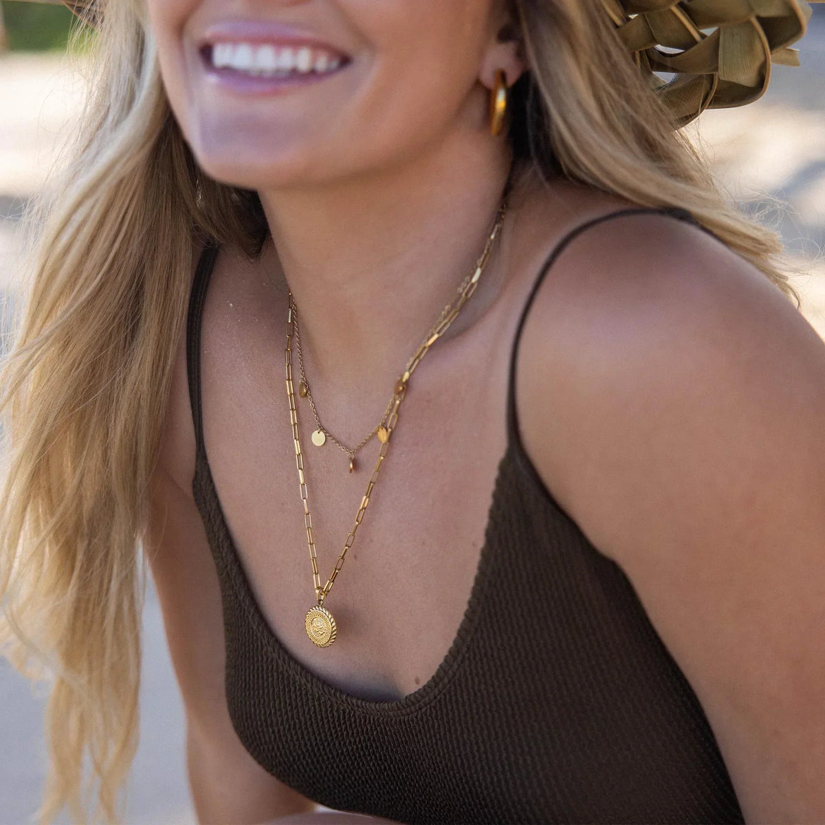 Naszyjnik szalony Buddha | Złoto