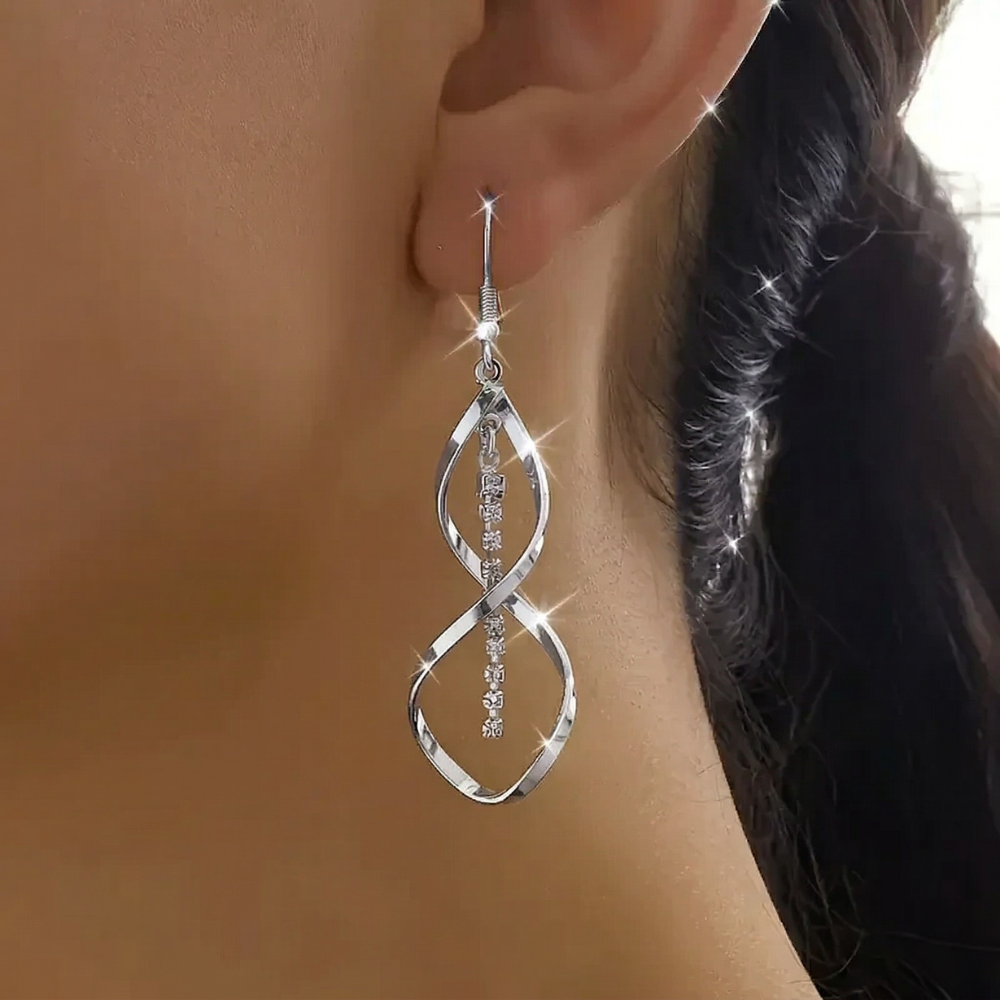 Kolczyki Sunbeam Spiral | Białe złoto