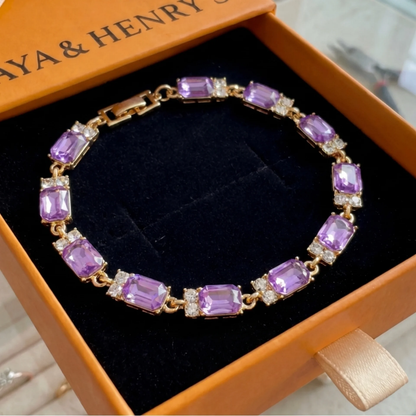 Bransoletka Valleria ametystowa Charm | Złoto